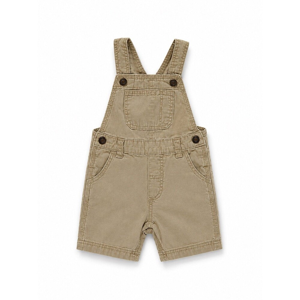 Old Navy Khaki Shortalls / Short Overalls - Baby 6-12 Months